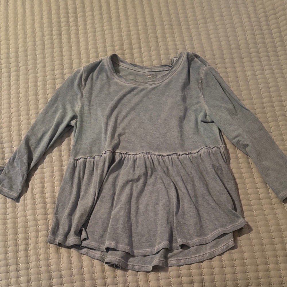 Arizona Jean Company Girls' Light Blue Peplum Long Sleeve Top